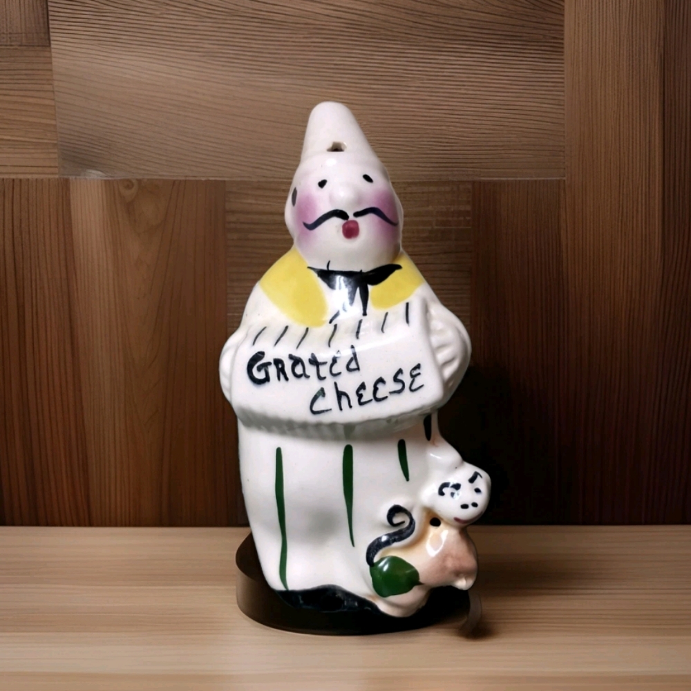 Vintage Starnes Pottery Organ Grinder Cheese Shaker W/Monkey